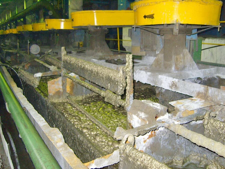 Celdas de flotación en planta de concentración